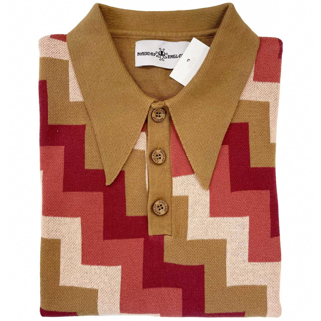 Step On Madcap England 70s Step Jacquard Polo (FL)
