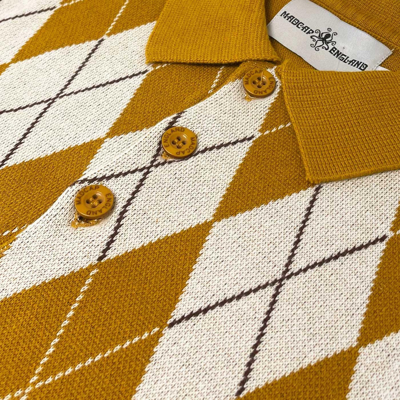 Brook Madcap England Argyle 60s Preppy Polo Top B