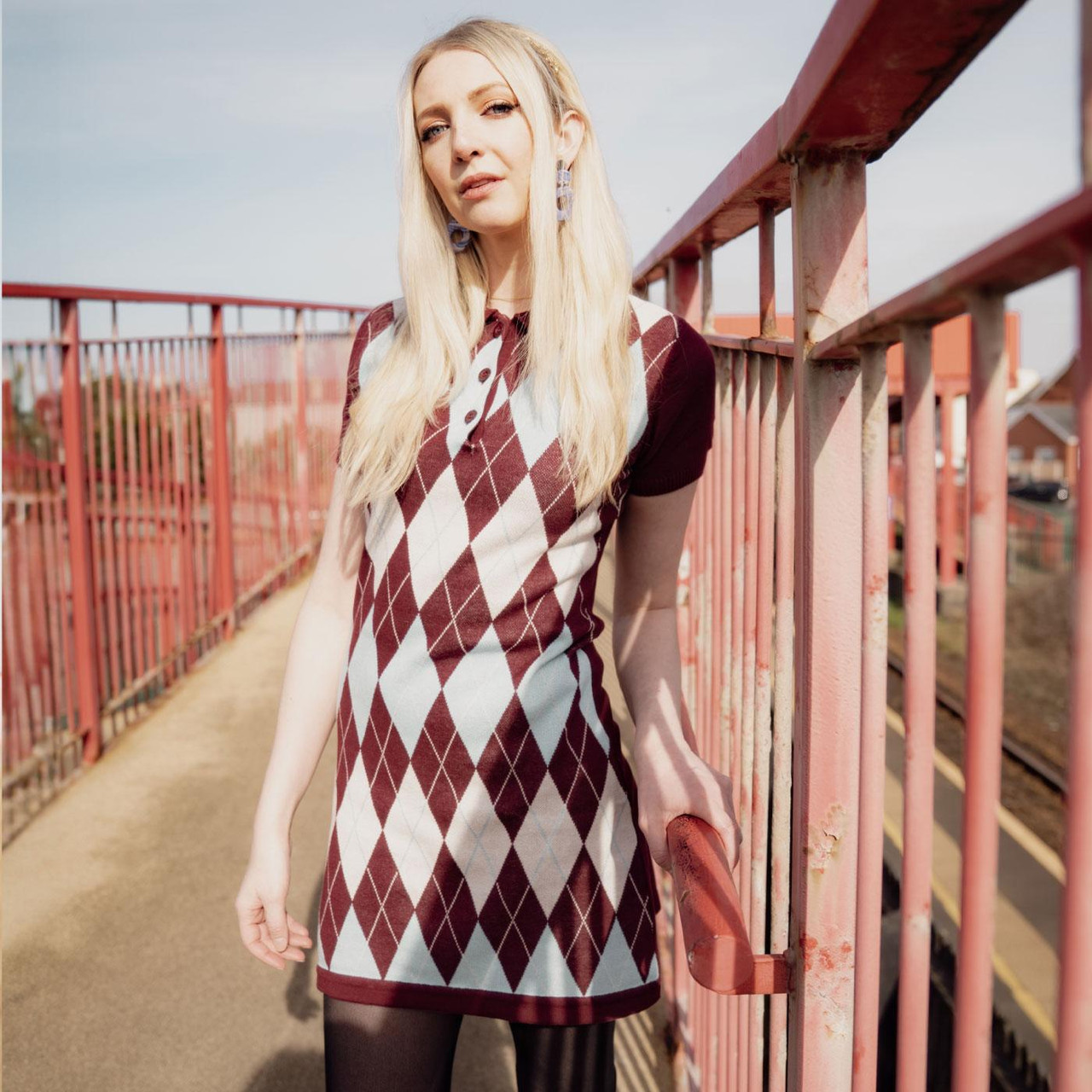 Ronnie Madcap England Argyle Knit Polo Dress (Z)