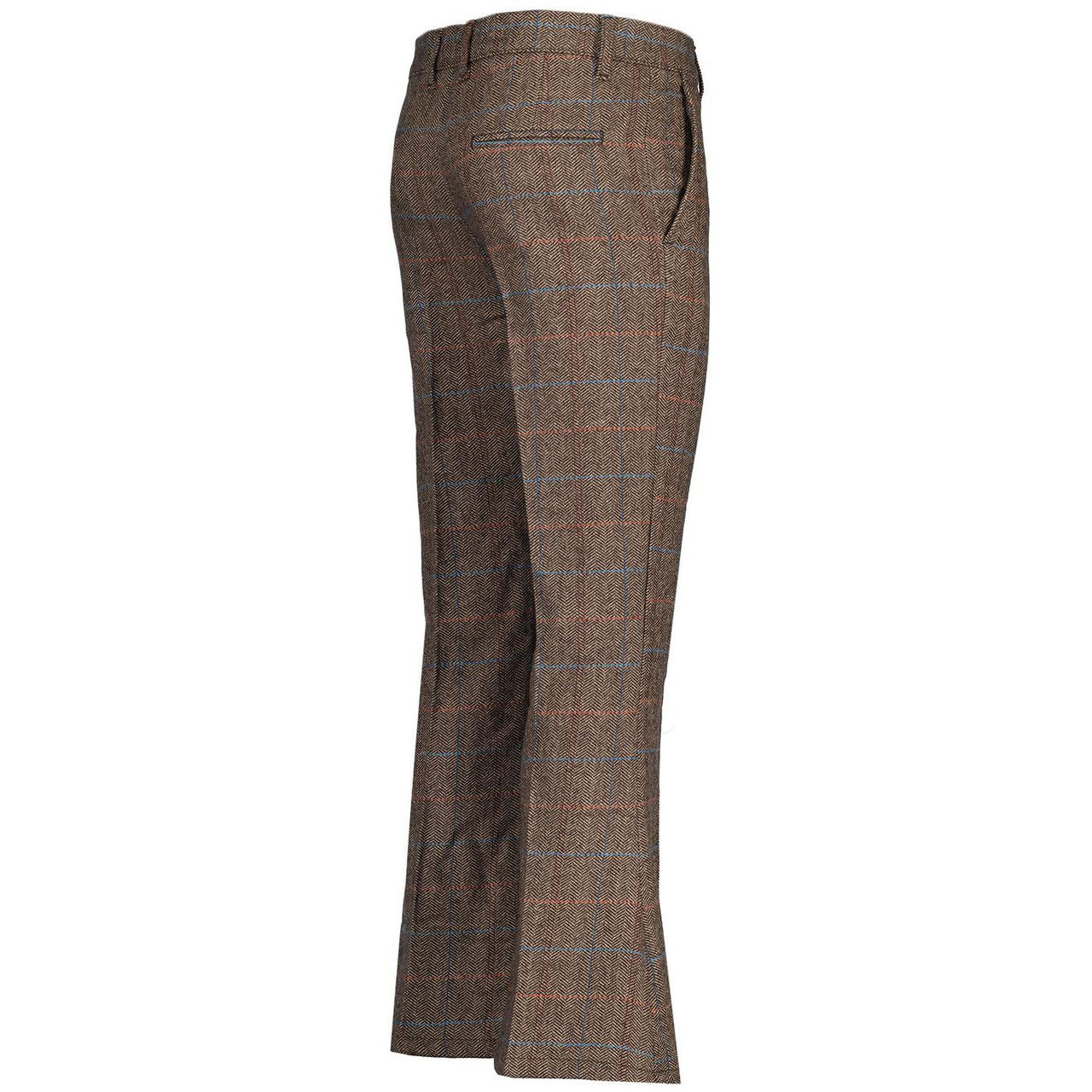 Madcap England Retro Herringbone Wool Check Flares