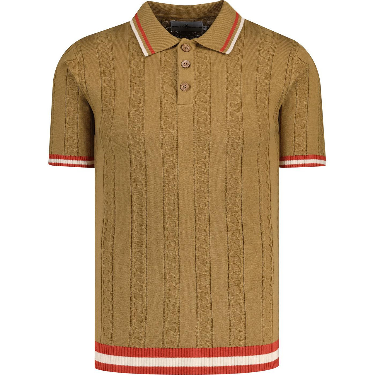 Ravello Madcap England Retro Cable Knit Polo FL