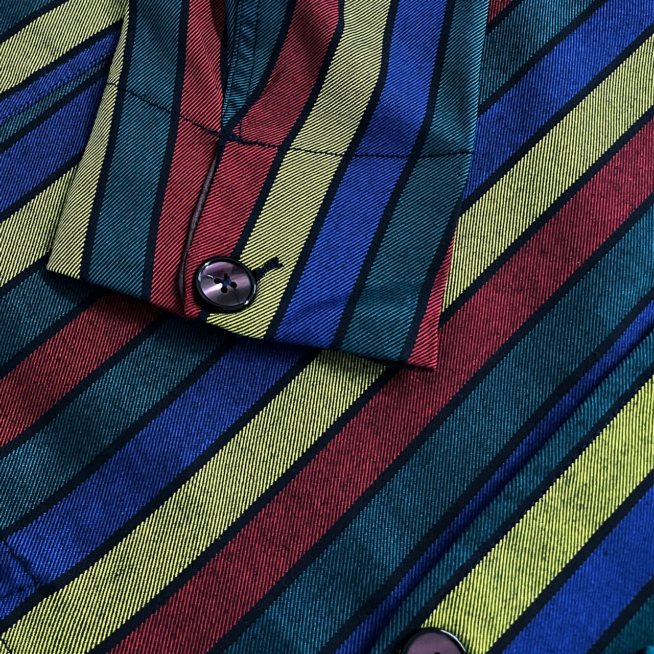 Hendrix Stripe Men's 60s Mod Tunic Jacket with Epaulets
