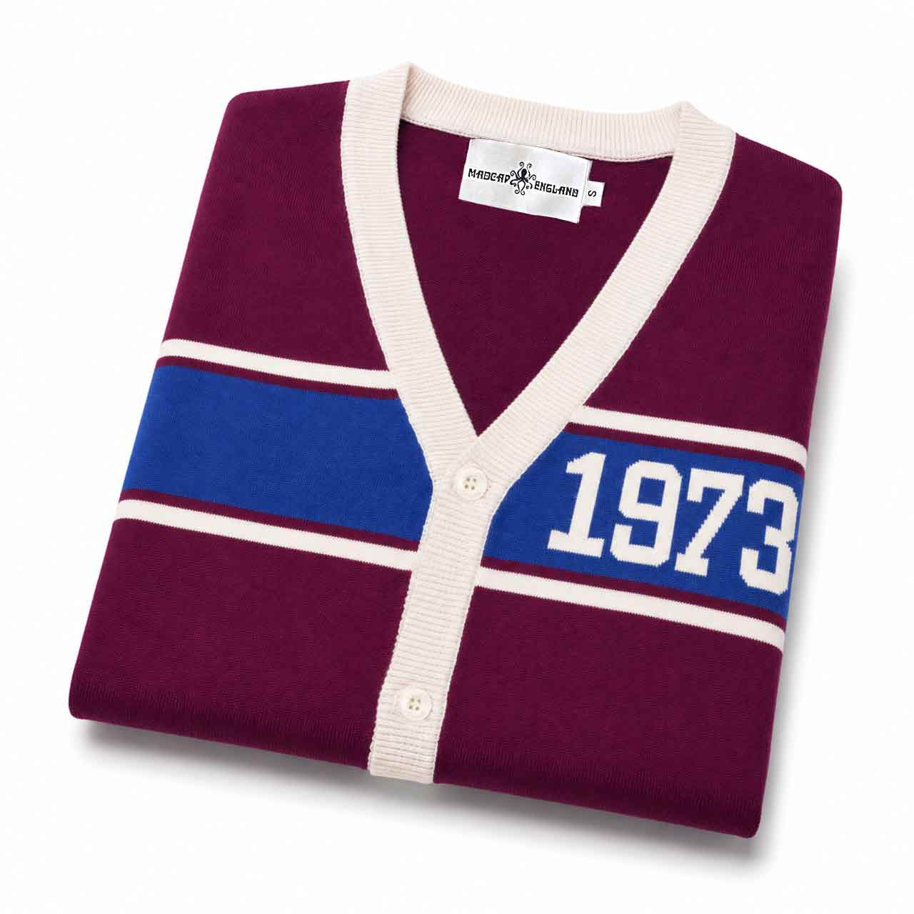 Three Before Eight Northern Soul Retro V-neck Cardigan - Zinfandel