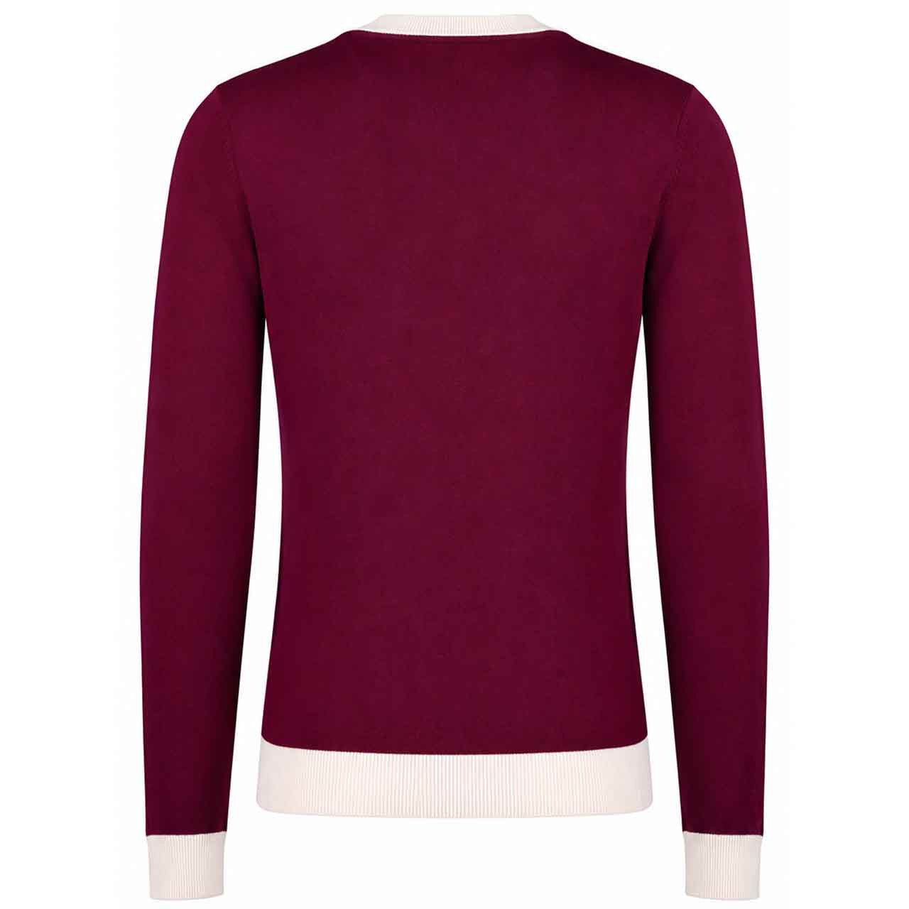 Three Before Eight Northern Soul Retro V-neck Cardigan - Zinfandel