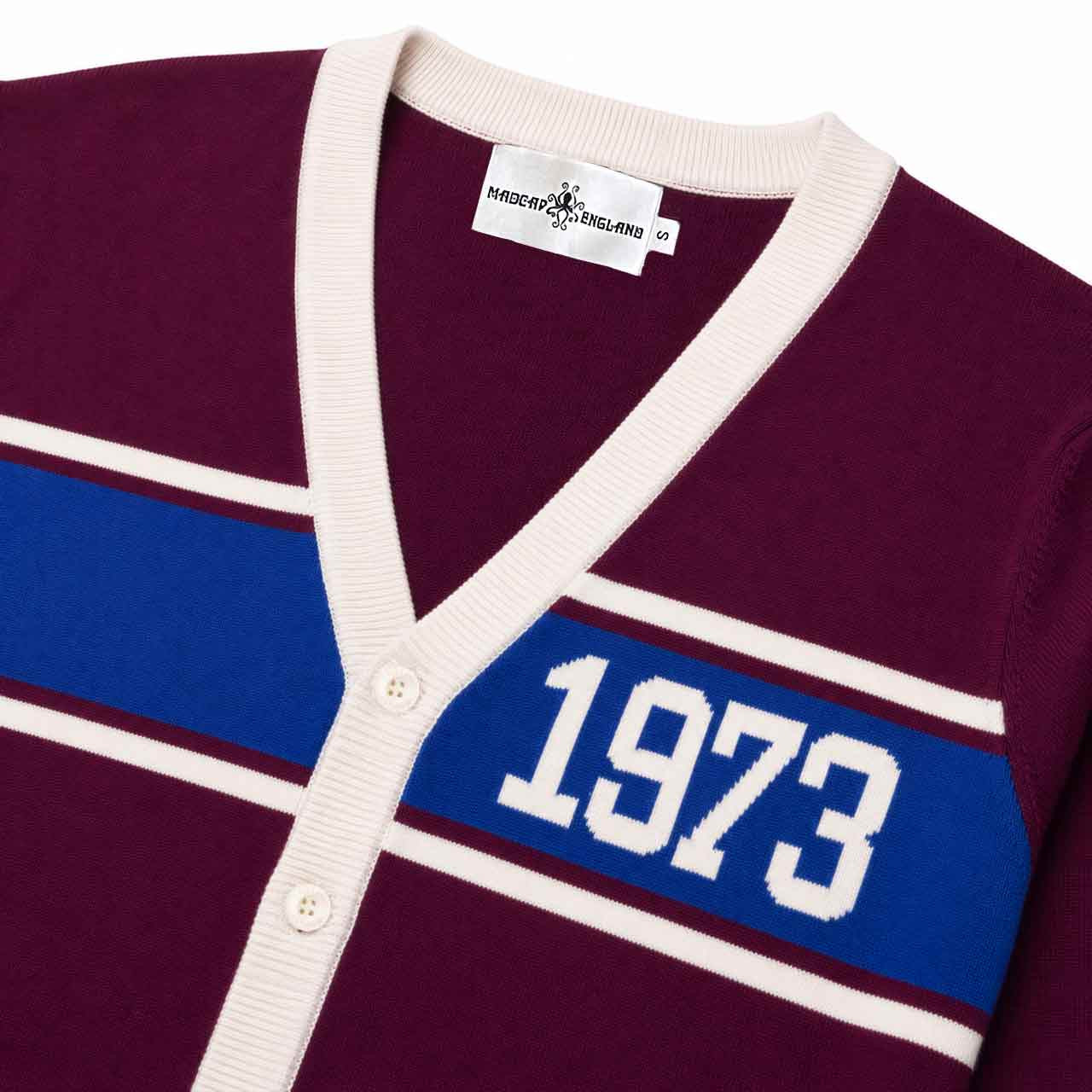 Three Before Eight Northern Soul Retro V-neck Cardigan - Zinfandel