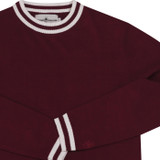 madacp england mens moon contrast tipped long sleeve knitted top zinfandel