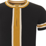 Madcap England Retro Mod 1960s Knitted Cycling Top Dress in Black and Yellow
