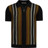 Capitol MADCAP ENGLAND 60s Mod Stripe Zip Polo (B)