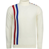 madcap englad mens coleridge racing stripe turtle neck jumper winter white