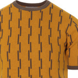 madcap england mens coaster contrast dash pattern knitted tshirt golden orange