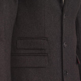 Madcap England Men's Retro 1960s Mod Made in England Velvet Collar Wool Overcoat in Grey