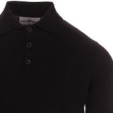 Madcap England SS Brando Men's Mod Short Sleeve Knitted Polo Shirt in Black