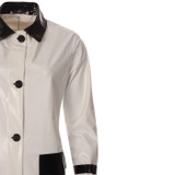Madcap England Robin 1960s Mod Two Tone PVC Raincoat in White	