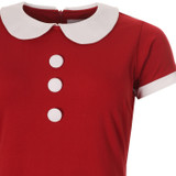 Madcap England Dollierocker 60s Mod Peter Pan Collar Dress in Chilli Pepper Red