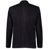 Serge Men's 1960s Mod 3 Button Pinstripe Velvet Blazer Jacket in Black - Men's Tailoring - Back View