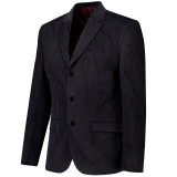 Serge Men's 1960s Mod 3 Button Pinstripe Velvet Blazer Jacket in Black - Men's Tailoring - Side View