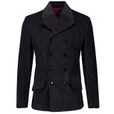 Rare Breed Velvet Pinstripe Mod Double Breasted Blazer Jacket