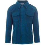 Madcap England Lennon Men's Retro Mod Cord Military Shirt Jacket in Ink Blue
