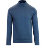 Madcap England Eastwood 1960s Mod Turtleneck Jumper in Orion Blue