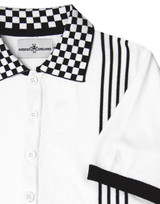 madcap england mod checkerboard collar polo top