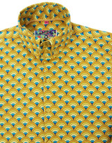 madcap england peacock retro 60s mod op art shirt