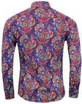 madcap england tabla paisley 1960s mod shirt royal