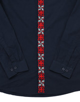 madcap england avory mandarin collar shirt navy