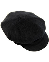 Madcap England Womens 60s Corduroy Vintage Bobbie Bakerboy Bakergirl Hat in Black