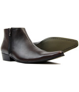 MADCAP ENGLAND CHELSEA BOOTS ZIP BROWN LEATHER