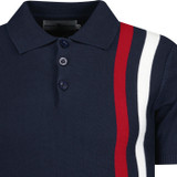 madcap england mens racing stripe knit polo tshirt navy blazer