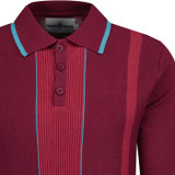 madcap england mens nova rib knit tonal stripe long sleeve polo top tawny port