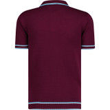 madcap england mens zip neck jacquard knit polo tshirt zinfandel