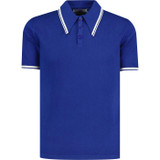 madcap england mens empire retro popcorn knit polo tshirt sodalite blue