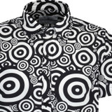 madcap england mens oz trip target print short sleeve shirt black white