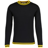 Madcap England Long Sleeve Moon Tipped Knitted Jumper in Black and Yellow MC587