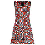 Madcap England Lazy Daisy Op Art 60s Mod Petal Cut Out Collar Dress in Red MC238 