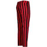 Madcap England Roller Coaster Mod Striped Slim Leg Jeans in Black and Red MC1072