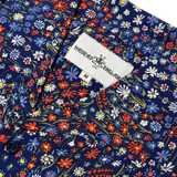 Madcap England Retro Ditsy Floral Rayon Hawaiian Shirt in Blue MC1076