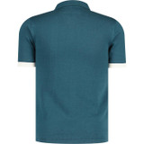 madcap england mens keys stripe pattern retro mod knitted polo tshirt majolica blue