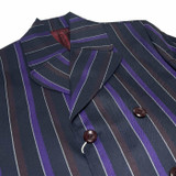 Madcap England Backbeat Double Breasted Boating Blazer in Purple Mix MC1013
