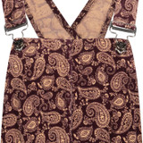 madcap england womens paisley print cord pinafore dress tawny port