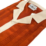 Madcap England Riviera Revere Collar Knitted Shirt in Cinnamon Stick MC1088