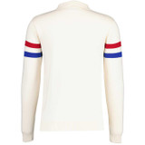 Mavers Madcap England Chest Stripe Knitted Track Top in Snow White MC98