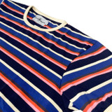 Madcap England Dekker Mod Multi Stripe T-shirt in Maritime Blue