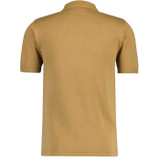 Madcap England Step On Retro Step Jacquard Knitted Polo Shirt in Fall Leaf MC1098
