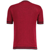 Madcap England Jet Men's Retro 60s Waffle Knit T-shirt in Jester Red