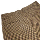 Dylan Brushed Dogtooth Flared Trousers in Chocolate Brown by Madcap England