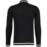 Pirelli Madcap England Retro 1970s Jacquard Abstract Stripe Mock Turtleneck Jumper in Black MC468  