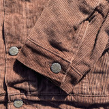 Cuff buttons on Madcap England Woburn Sherpa Cord Jacket in Cocoa Brown