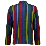 Hendrix Stripe Men's 60s Mod Tunic Jacket with Epaulets